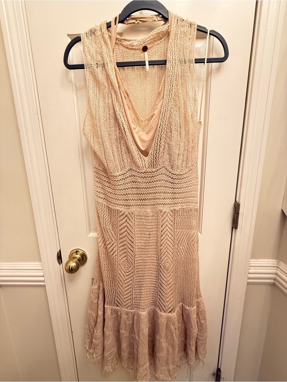 Free People Crochet Midi Dress + Calvin Klein Slip L